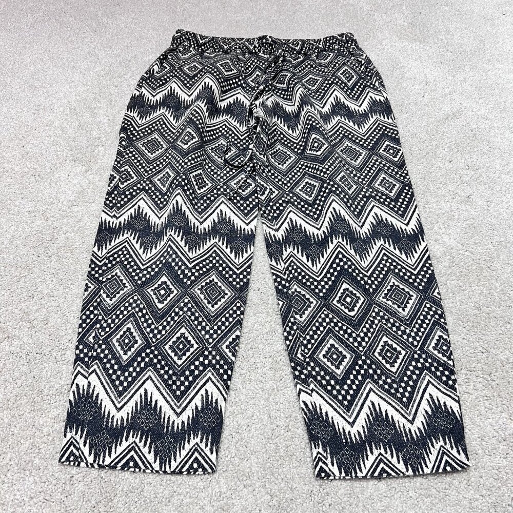 J. Crew Pants Women’s Gray Ivory Elastic Waist Drawstring Pockets Size 8